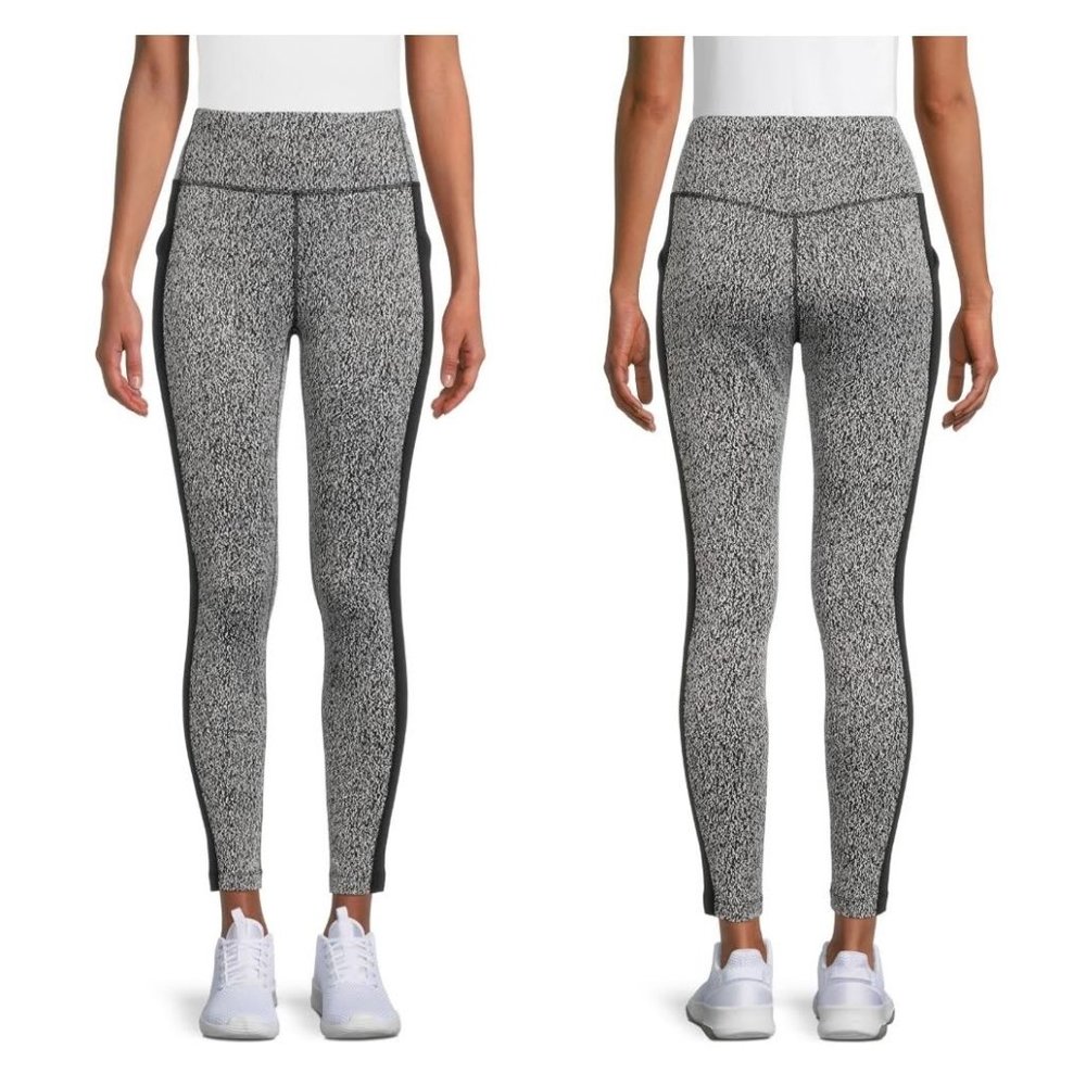 NWT Avia Women's Brushed Leggings Black Soot/Vivid White